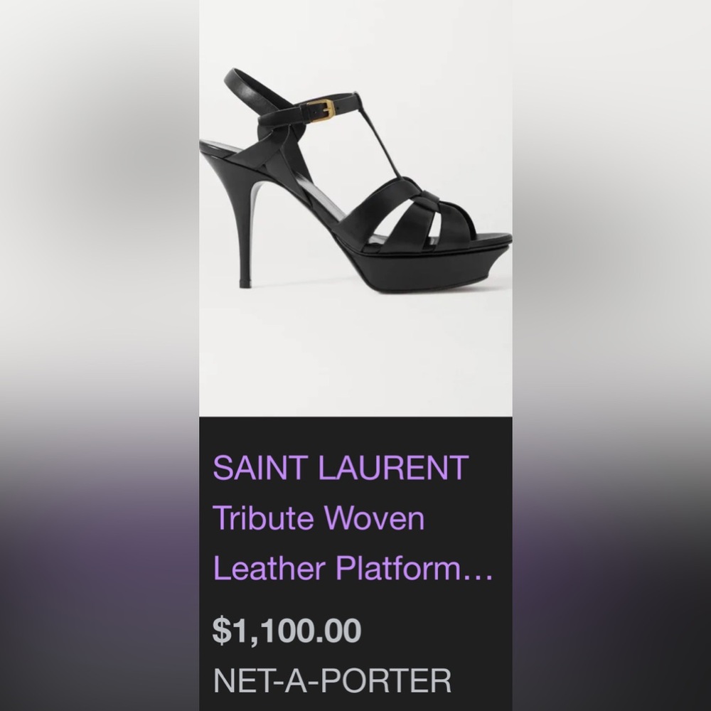 Saint Laurent Black Heels with Strappy Design and Platform Sole - Picture 7 of 7